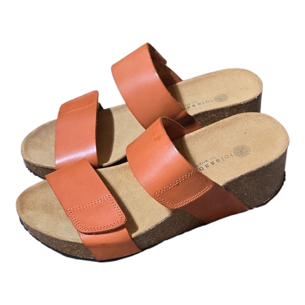 Lola Sabbia for Eric Michael Wedge Sandals Orange 38/8.5